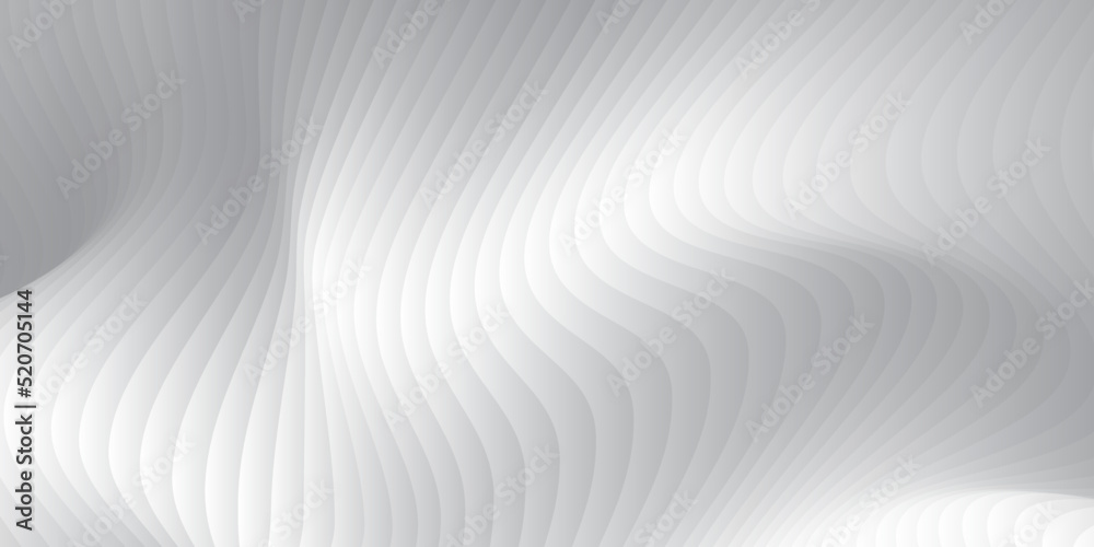 Poster abstract white and light gray wave texture with smooth curve sheets overlay for luxury modern backgr