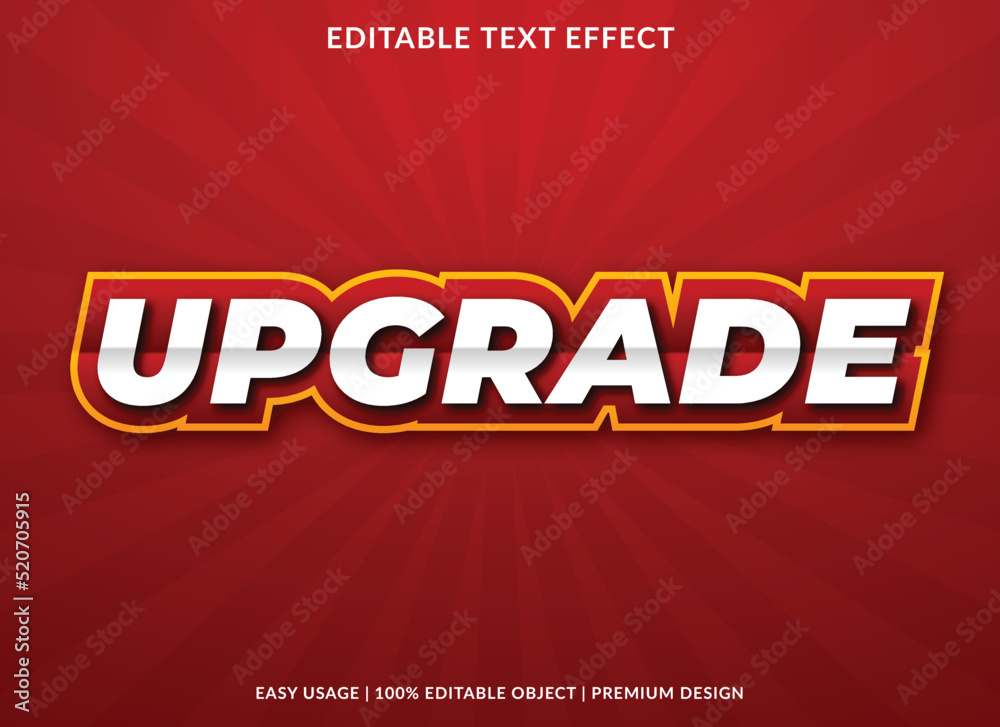 Poster upgrade editable text effect font template with abstract background style use for business logo