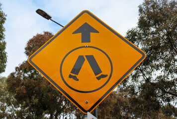 pedestrian direction sign