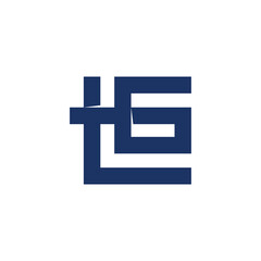 letter tg square overlap line simple logo