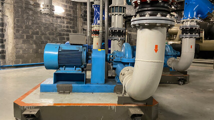 Chiller rooms, large industrial refrigeration rooms, including motor and water pipes