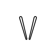 Chopsticks line icon vector design