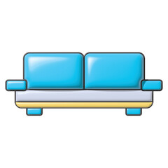 Sofa 3d cartoon icon style 