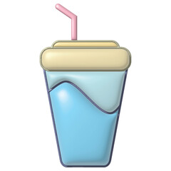 3D Soda Drink Cartoon Icon Illustration. 