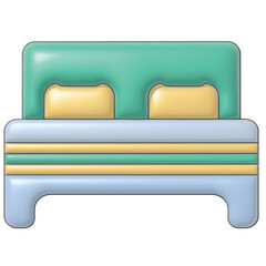 3D Bed vector Simple bed for hotel or hospital