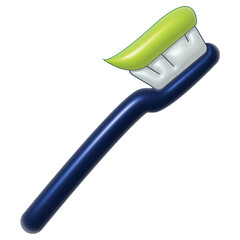 toothbrush with toothpaste. 3D  realistic