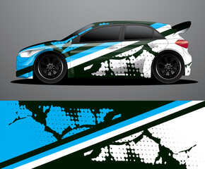 Rally car decal graphic wrap vector, abstract background