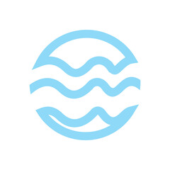 Water waves logo. Sea flowing sign. Water symbol	