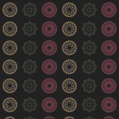 Graphic illustration of Mandala ethnic pattern background
