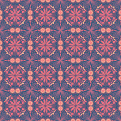 Seamless Background Retro Garden Nature Aboriginal Floral Damask Traditional Pattern Art