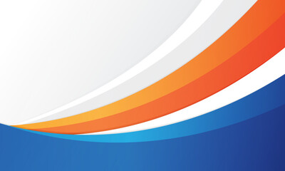 White background with blue and orange colorful abstract design