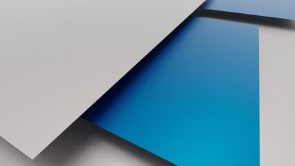 Overlapping green-gold paper planes layer. Abstract background. 3D high quality rendering. 3D illustration. 3D CG.