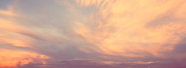 Fototapeta na wymiar Soft image of sky in sunset with cloud. abstract nature background in retro color fillter effect.