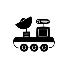 Hand drawn mars rover isolated on white background. Vector doodle illustration..