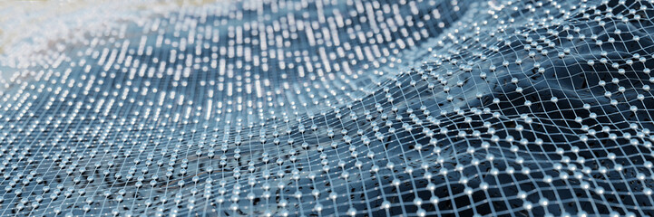 Naklejka premium Abstract network background. Dot and line. Digital data connection. Blockchain technology,