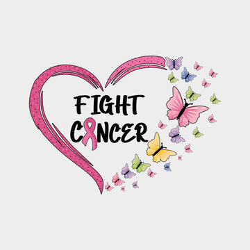 Fight cancer, Breast Cancer Awareness Quote design vector 