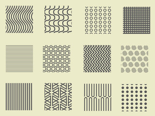 Illustration vector graphic set of geometric patterns