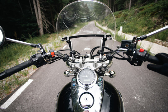 The view over the handlebars of motorcycle © erika8213