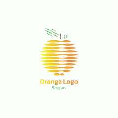 Orange fruit logo made up of a unique combination of lines.