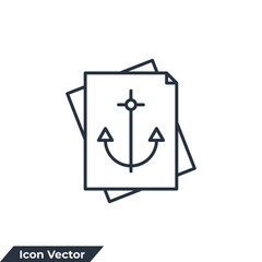 anchor text icon logo vector illustration. anchor with document symbol template for graphic and web design collection