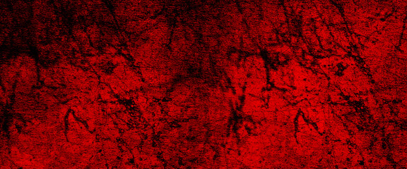 Red grunge texture background of cement plaster wall with cracks, red grunge wall texture. dark red grunge background. Horror Cement texture, wall full of scratches, Scary dark wall, grungy cement.