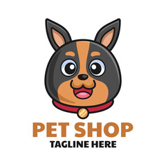 Miniature Pinscher Dog Cartoon Logo Design