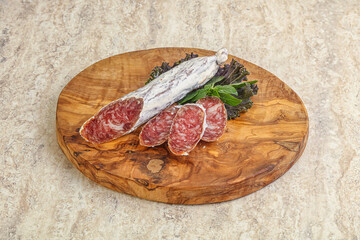 Spanish pork fuet dry sausage