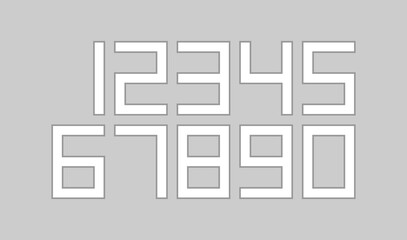 Numbers set vector, modern design.
