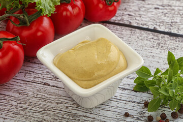 Spicy Mustard sauce in the bowl