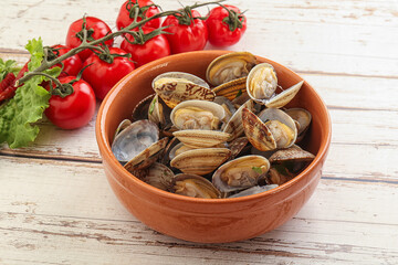 Vongole shellfish mollusc clem with butter