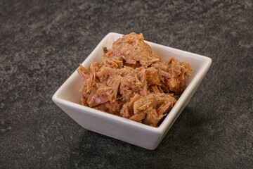 Canned tuna fillet for salad