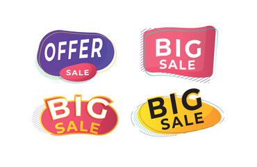 Big sale banner with abstract shapes