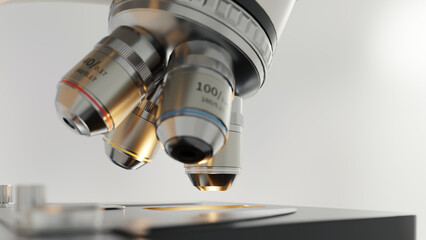 medical microscope close shot,3d rendering