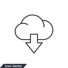 download icon logo vector illustration. Cloud download symbol template for graphic and web design collection