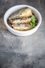 canned sardine seafood fish fresh meal food snack on the table copy space food background