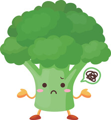 呆れるかわいいブロッコリーのキャラクターのイラスト