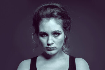 Mysterious mystical girl on a dark background.