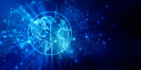 2d illustration world map abstract background