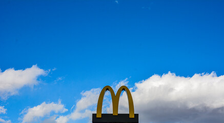 McDonald's logo on a pole