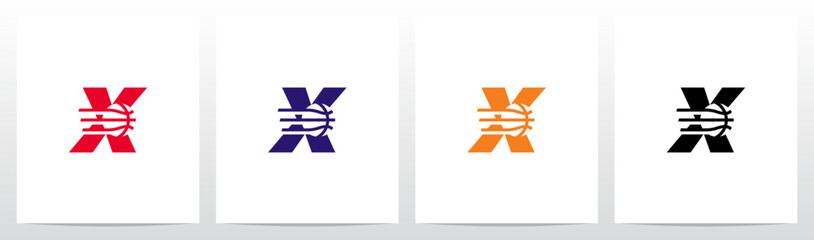 Basketball Go Fast Letter Logo Design X