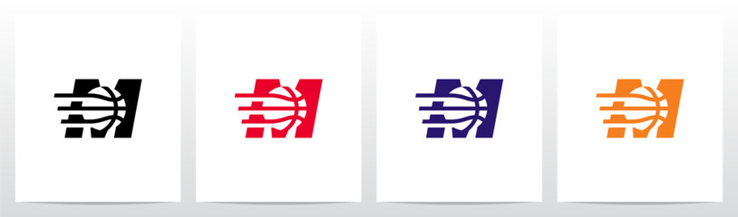 Basketball Go Fast Letter Logo Design M