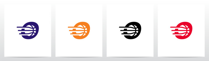 Basketball Go Fast Letter Logo Design O © recehan
