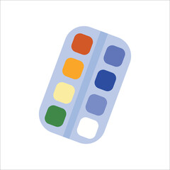 Paints for drawing. Vector illustration isolated on white background.