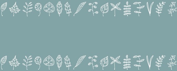 Colored backgrounds with little white leaves illustrations