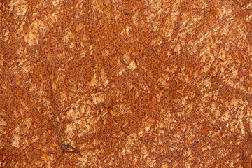 Old rusty metal surface. Abstract background for design purpose. Warm orange color. Random shapes.