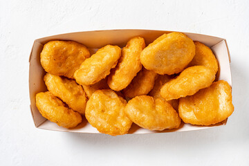 chicken nuggets on the white