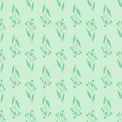 Hand drawn floral leaves seamless pattern design