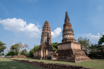 Fototapeta na wymiar Two chedi in Wat Phra Sri Mahathat, Lop Buri Province