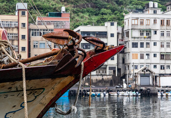Fototapeta na wymiar Anchors in a harbour at Yeh Liu, Taiwan