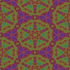 Pattern mosaic kaleidoscopic seamless generated texture, ornament, fragile, fractal, material, abstract render background
